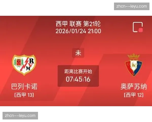 奥萨苏纳0-0闷平巴列卡诺，双方合计仅一次射正